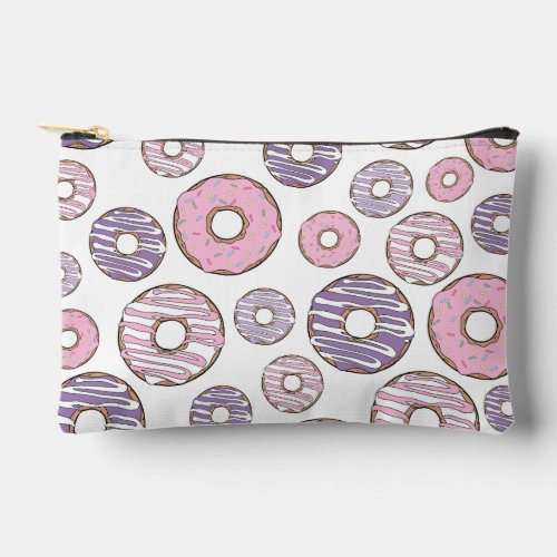 Pattern Of Donuts Pink Donuts Purple Donuts Accessory Pouch