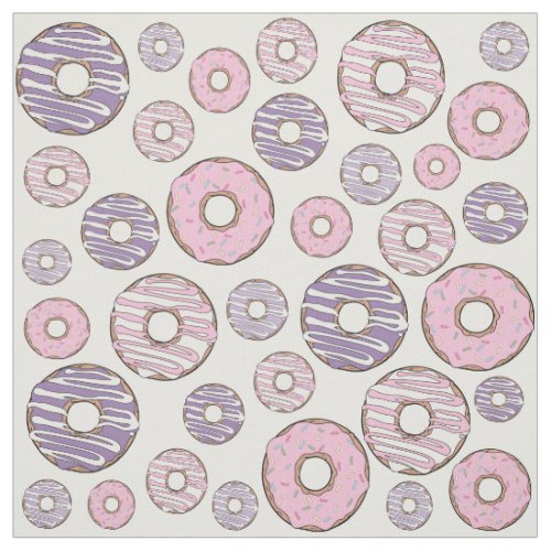 Pattern Of Donuts Pink Donuts Purple Donuts Fabric