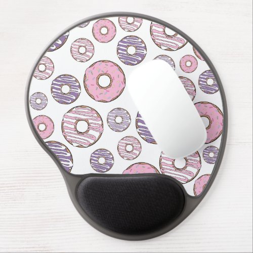 Pattern Of Donuts Pink Donuts Purple Donuts Gel Mouse Pad