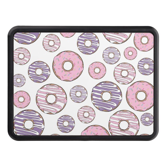 Pattern Of Donuts, Pink Donuts, Purple Donuts Hitch Cover (Front)