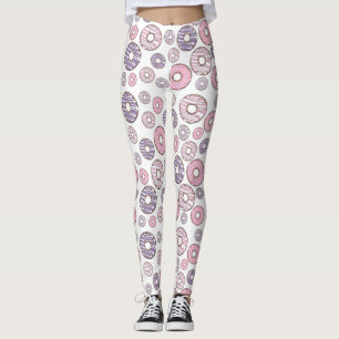 Pattern Of Donuts, Pink Donuts, Purple Donuts Leggings