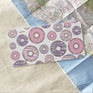 Pattern Of Donuts, Pink Donuts, Purple Donuts License Plate