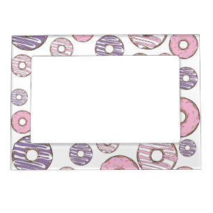 Pattern Of Donuts, Pink Donuts, Purple Donuts Magnetic Frame