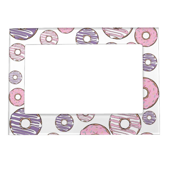 Pattern Of Donuts, Pink Donuts, Purple Donuts Magnetic Frame (Front)