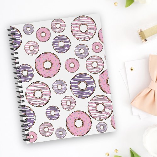 Pattern Of Donuts Pink Donuts Purple Donuts Notebook