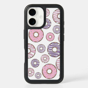 Pattern Of Donuts, Pink Donuts, Purple Donuts iPhone 16 Case
