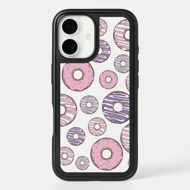 Pattern Of Donuts, Pink Donuts, Purple Donuts Otterbox iPhone Case (Back)