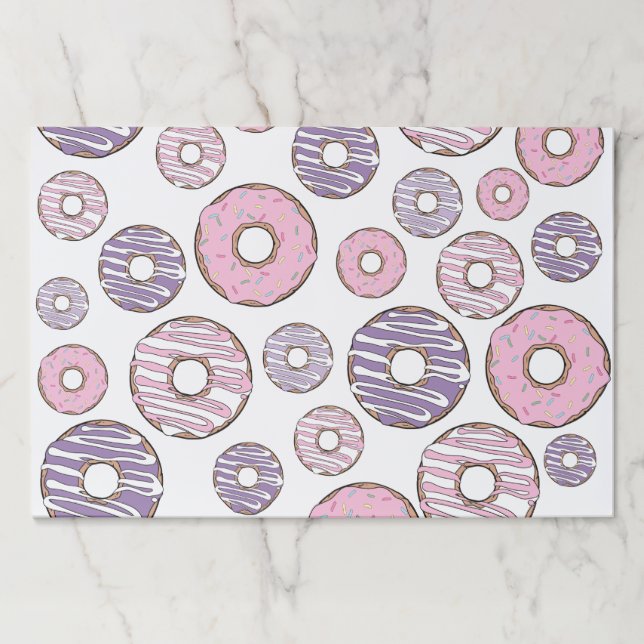 Pattern Of Donuts, Pink Donuts, Purple Donuts Paper Pad (Front)