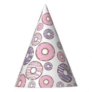Pattern Of Donuts, Pink Donuts, Purple Donuts Party Hat