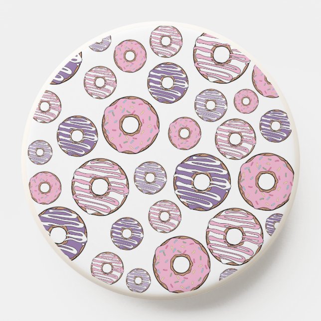 Pattern Of Donuts, Pink Donuts, Purple Donuts PopSocket (Popsocket)
