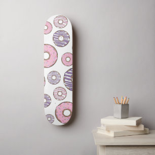 Pattern Of Donuts, Pink Donuts, Purple Donuts Skateboard