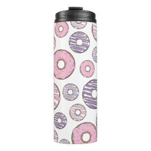 Pattern Of Donuts, Pink Donuts, Purple Donuts Thermal Tumbler
