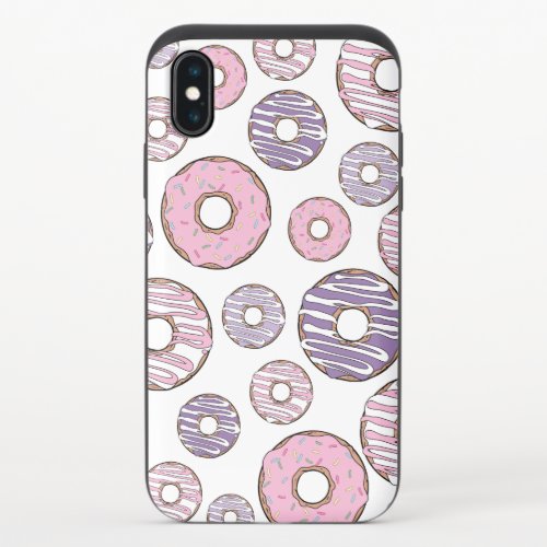 Pattern Of Donuts Pink Donuts Purple Donuts iPhone X Slider Case