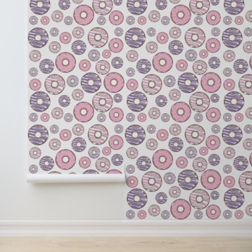 Pattern Of Donuts Pink Donuts Purple Donuts Wallpaper