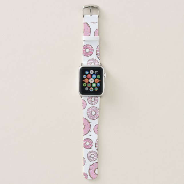 Pattern Of Donuts, Pink Donuts, Sprinkles Apple Watch Band (Front)