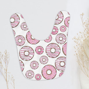 Pattern Of Donuts, Pink Donuts, Sprinkles Baby Bib