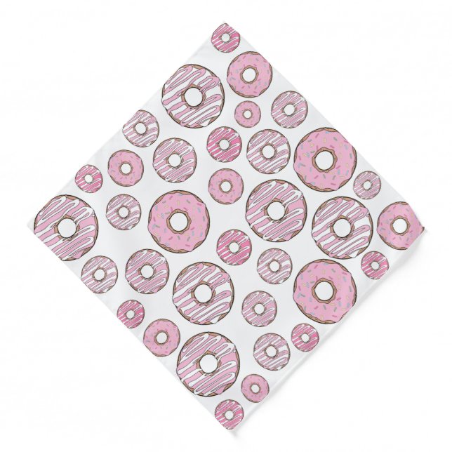 Pattern Of Donuts, Pink Donuts, Sprinkles Bandana (Front)