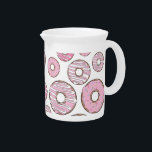Pattern Of Donuts, Pink Donuts, Sprinkles Beverage Pitcher<br><div class="desc">Cute,  fun and adorable pattern with pink donuts. Modern and trendy gift,  perfect for the donut lover in your life.</div>