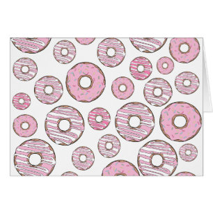 Pattern Of Donuts, Pink Donuts, Sprinkles Cards