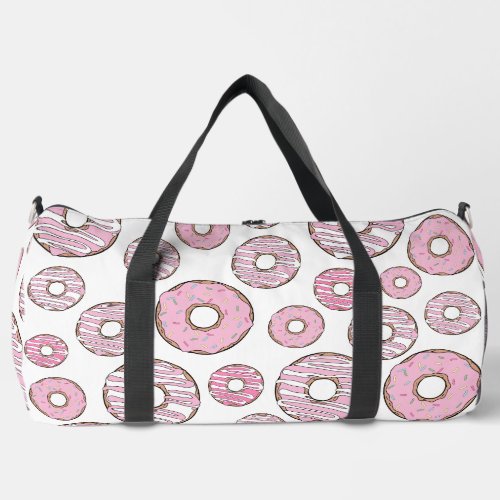 Pattern Of Donuts Pink Donuts Sprinkles Duffle Bag