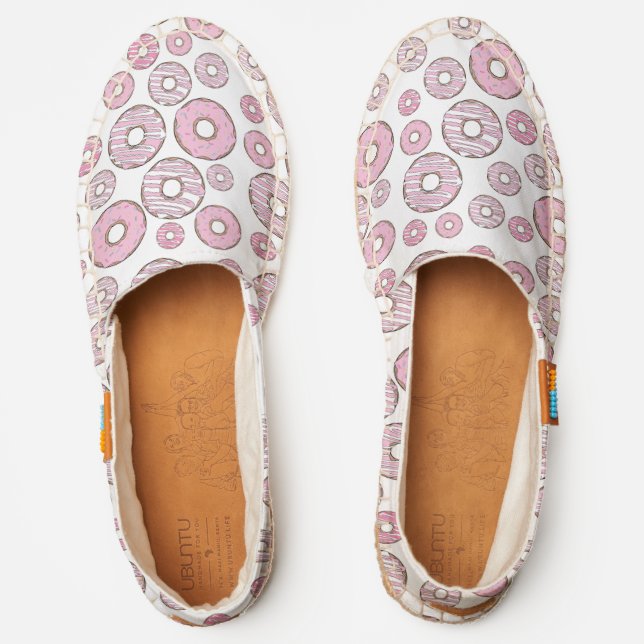 Pattern Of Donuts, Pink Donuts, Sprinkles Espadrilles (Front)