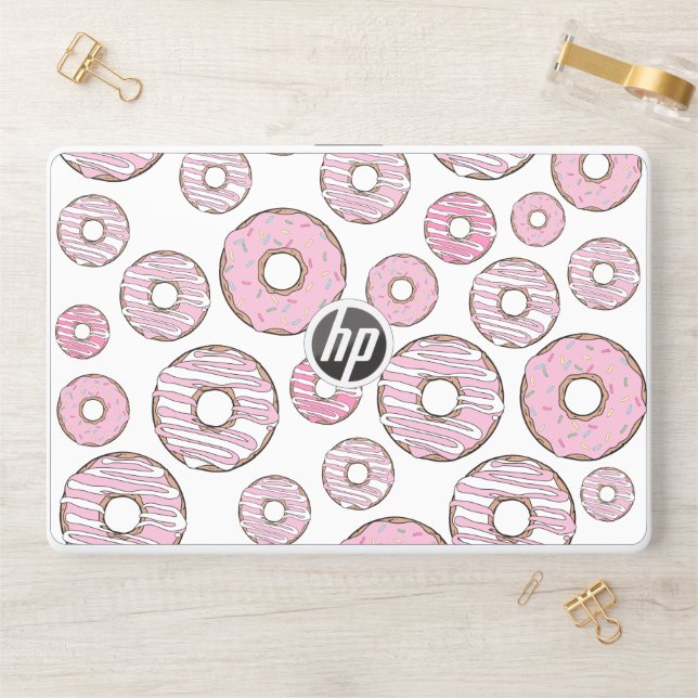 Pattern Of Donuts, Pink Donuts, Sprinkles HP Laptop Skin (Desk)