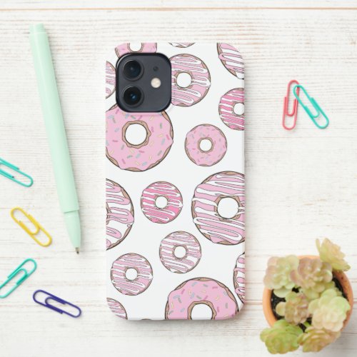 Pattern Of Donuts Pink Donuts Sprinkles iPhone 12 Case