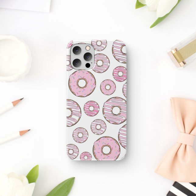 Pattern Of Donuts, Pink Donuts, Sprinkles iPhone Case (Creator Uploaded)