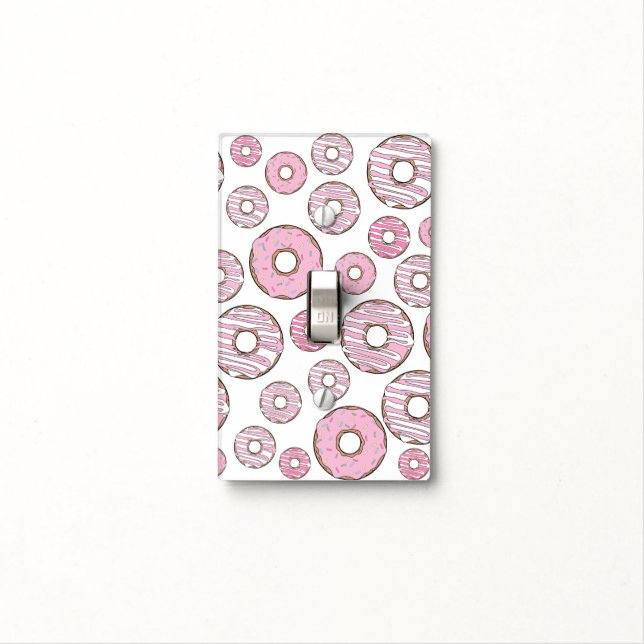 Pattern Of Donuts, Pink Donuts, Sprinkles Light Switch Cover (In Situ)
