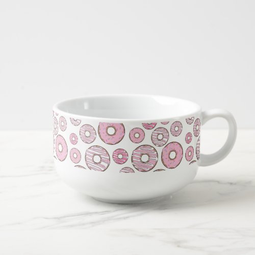 Pattern Of Donuts Pink Donuts Sprinkles Soup Mug