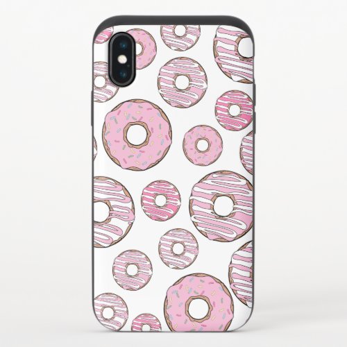 Pattern Of Donuts Pink Donuts Sprinkles iPhone X Slider Case