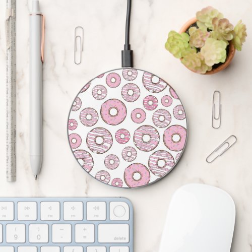 Pattern Of Donuts Pink Donuts Sprinkles Wireless Charger