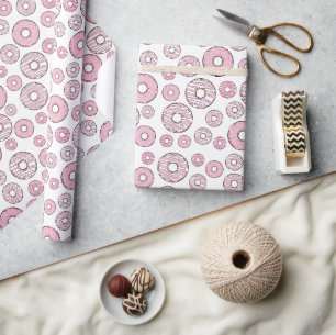 Pattern Of Donuts, Pink Donuts, Sprinkles Wrapping Paper