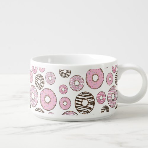 Pattern Of Donuts Pink Donuts White Donuts Bowl