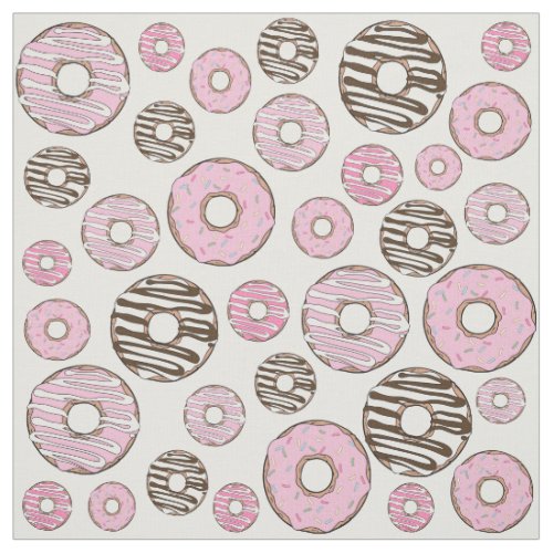 Pattern Of Donuts Pink Donuts White Donuts Fabric