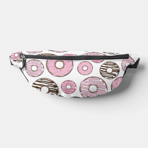 Pattern Of Donuts Pink Donuts White Donuts Fanny Pack