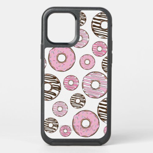 Pattern Of Donuts Pink Donuts White Donuts OtterBox Symmetry iPhone 12 Case