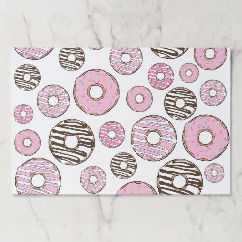 Pattern Of Donuts Pink Donuts White Donuts Paper Pad