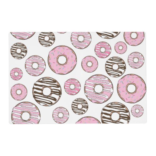 Pattern Of Donuts Pink Donuts White Donuts Placemat