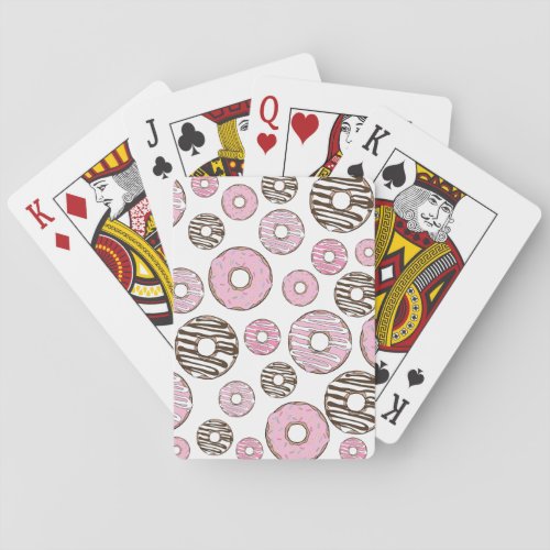 Pattern Of Donuts Pink Donuts White Donuts Playing Cards