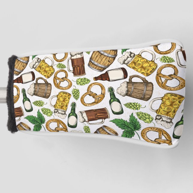 Pattern of draft beer, wheat beer, pilsner, Oktobe Golf Head Cover (Front)