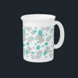 Pattern Of Elephants, Cute Elephants - Blue Gray Beverage Pitcher<br><div class="desc">Cute,  fun and adorable pattern with elephants,  balloons and stars. Modern and trendy gift,  perfect for the elephant lover in your life.</div>