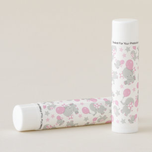 Pattern Of Elephants, Cute Elephants - Pink Gray Lip Balm