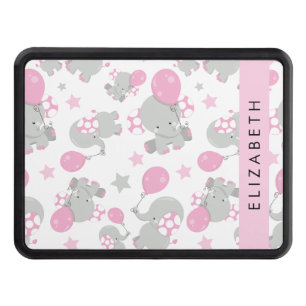 Pattern Of Elephants, Cute Elephants, Your Name Hitch Cover