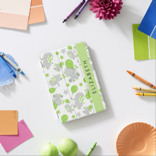 Pattern Of Elephants, Cute Elephants, Your Name iPad Mini Cover