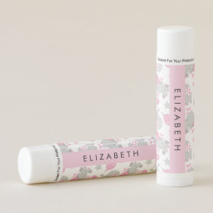 Pattern Of Elephants, Cute Elephants, Your Name Lip Balm