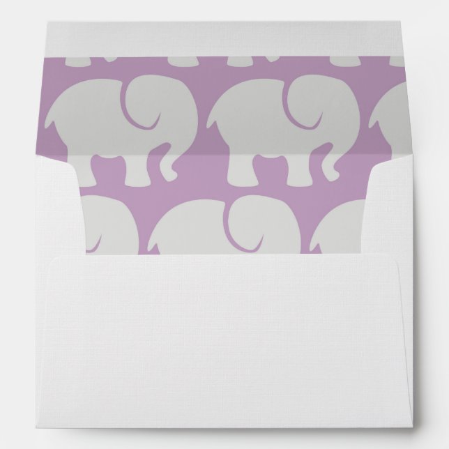 Pattern Of Elephants, Elephant Pattern, Purple Envelope (Back (Bottom))