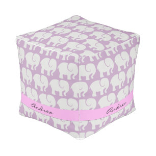 Pattern Of Elephants, Elephant Pattern, Your Name Pouf