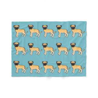 Pattern Of Fawn Bullmastiff Dogs Fleece Blanket