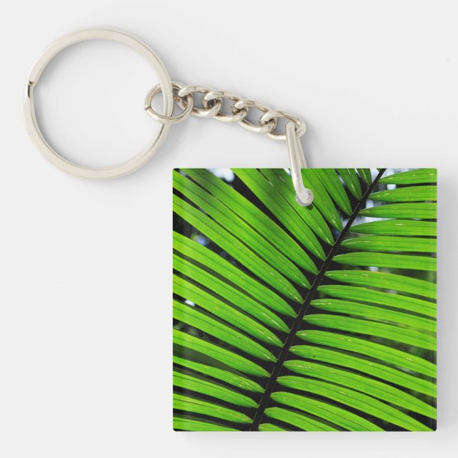 Pattern Of Fern Leaves Keychain (Front)